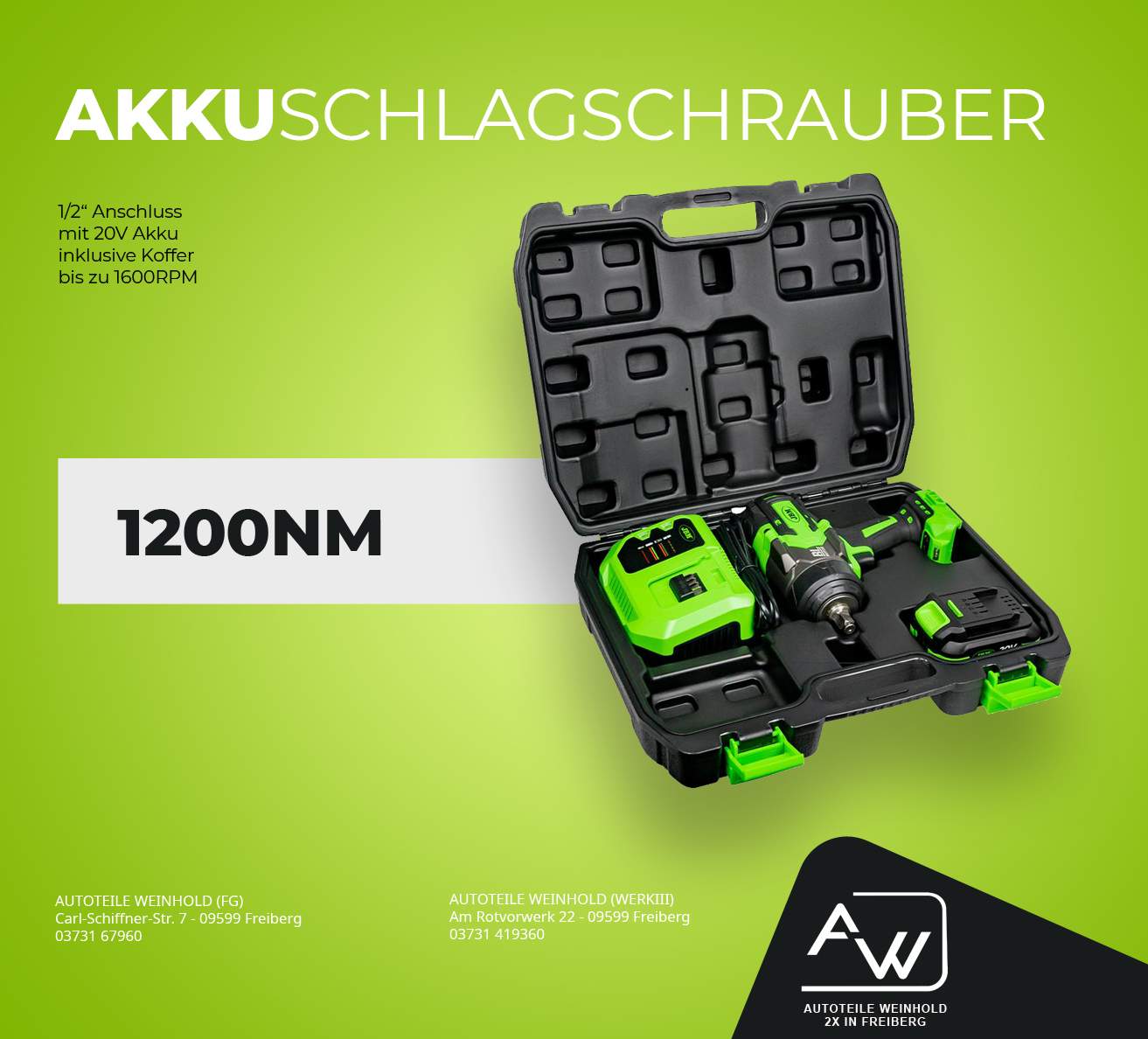 You are currently viewing AKKU Schlagschrauber mit 1200NM